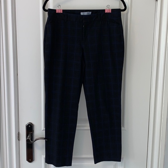 Gap slim cropped pants (black with blue plaid) - Picture 3 of 4